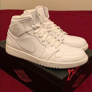 White Jordan 1 mid size 11